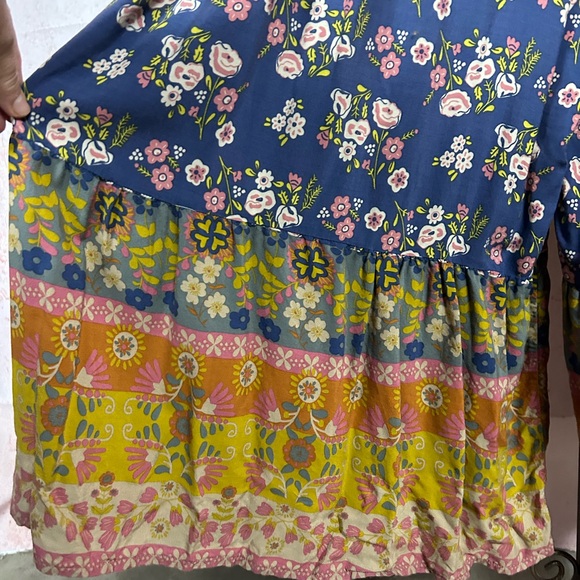 NATURAL LIFE zoe wide leg jumpsuit size XL floral blooms boho fall - Picture 4 of 6